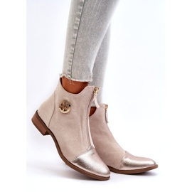Jezzi Stivali Bassi da Donna con Cerniera, Loratie Beige 1