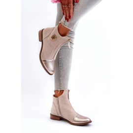 Jezzi Stivali Bassi da Donna con Cerniera, Loratie Beige 2