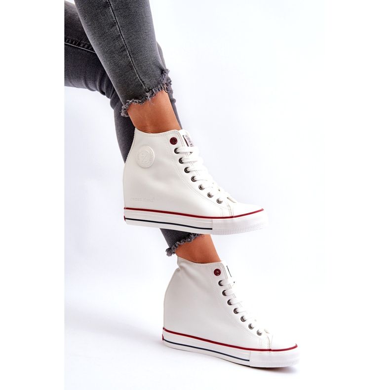 Sneakers con zeppa da donna Cross Jeans NN2R4004 Bianco bianca 4