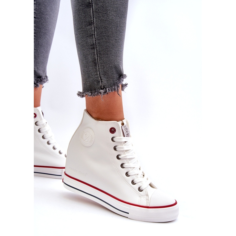 Sneakers con zeppa da donna Cross Jeans NN2R4004 Bianco bianca 2