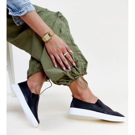 Sneaker Dafina slip-on nere traforate nero 1
