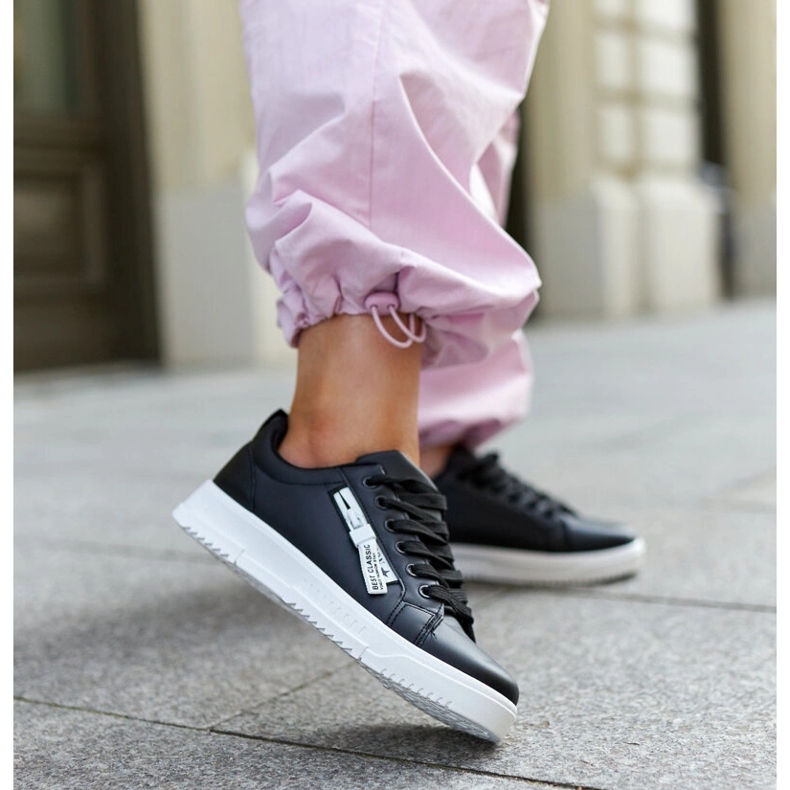 Sneaker Brecht in ecopelle nera nero 2