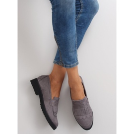 Mocassini da donna suola alta F173p grigio 1