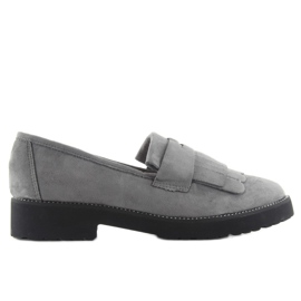 Mocassini da donna suola alta F173p grigio 2