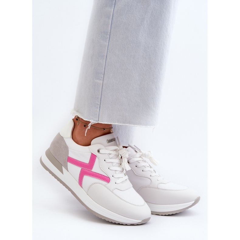 Sneakers con plateau da donna INBLU IN000362 Bianco 2