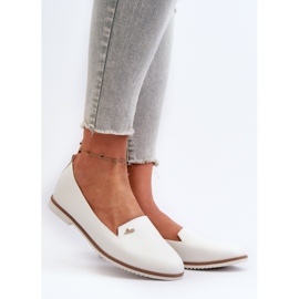 Mocassini piatti da donna bianchi Enzla bianco 2