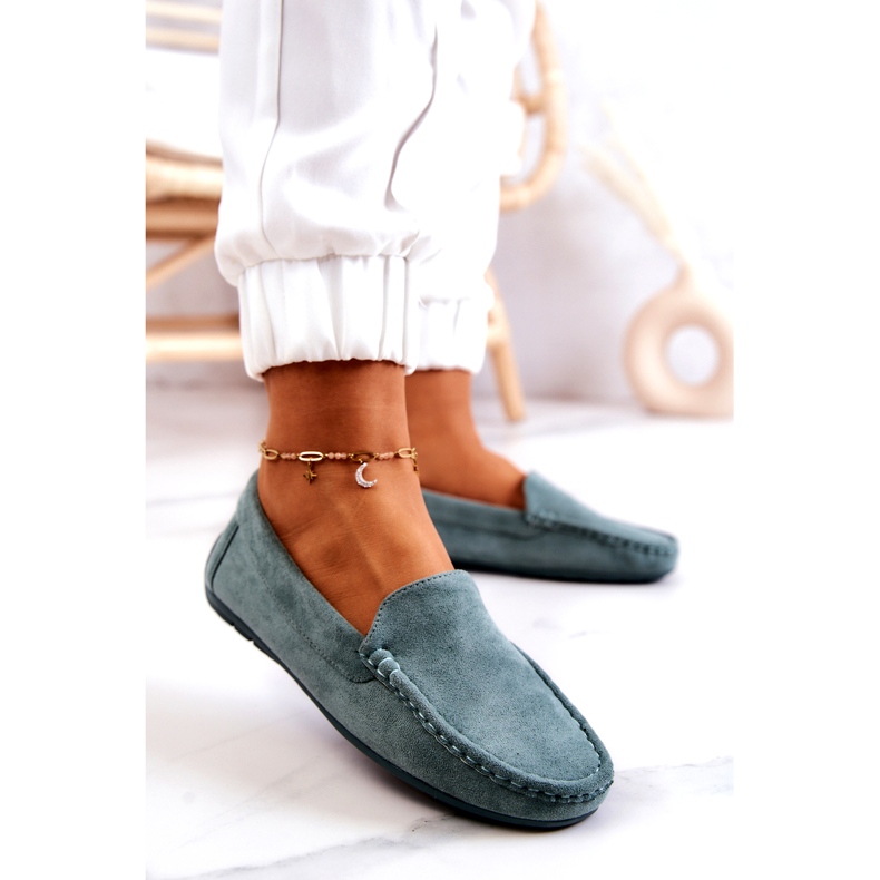 Evento Mocassini da donna in camoscio Menta Morreno verde 2