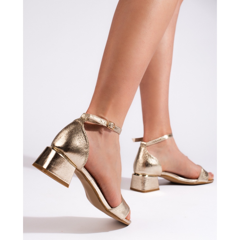 Goodin Sandali dorati con tacco da donna d'oro 2