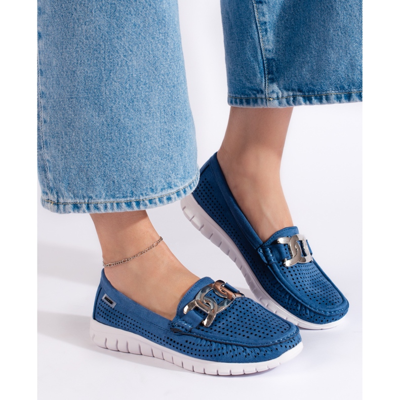 Goodin Mocassini da donna traforati blu 1