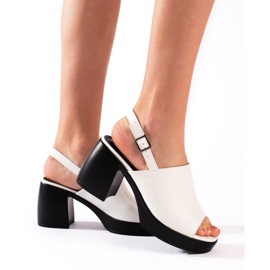 Goodin Sandali con zeppa da donna bianchi bianco 2