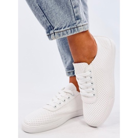Costier Sneakers traforate da donna di colore bianco 2