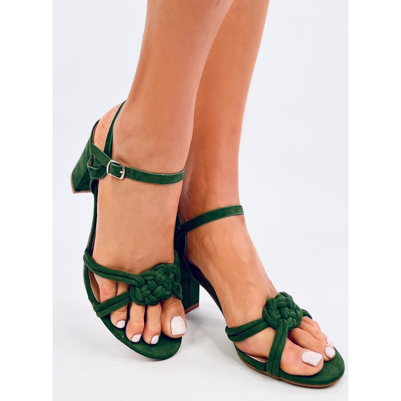 Sandali Hally Green con tacco alto verde 2