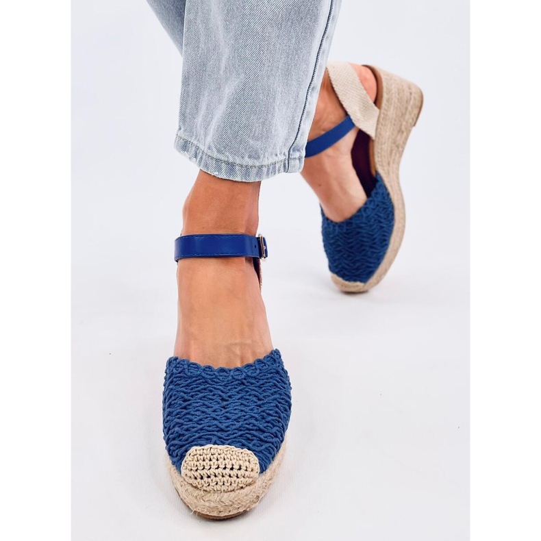 Morelli Sandali con zeppa espadrillas blu 1