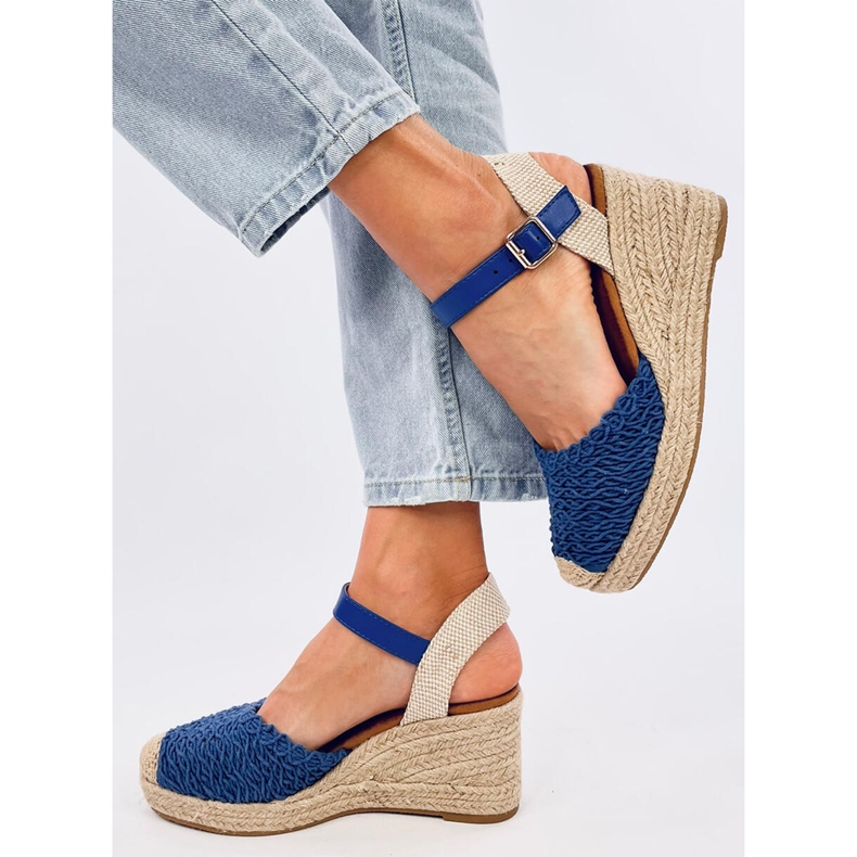 Morelli Sandali con zeppa espadrillas blu 2