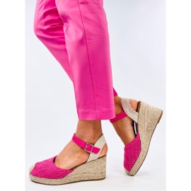 Morelli Sandali espadrillas con zeppa fucsia rosa 2