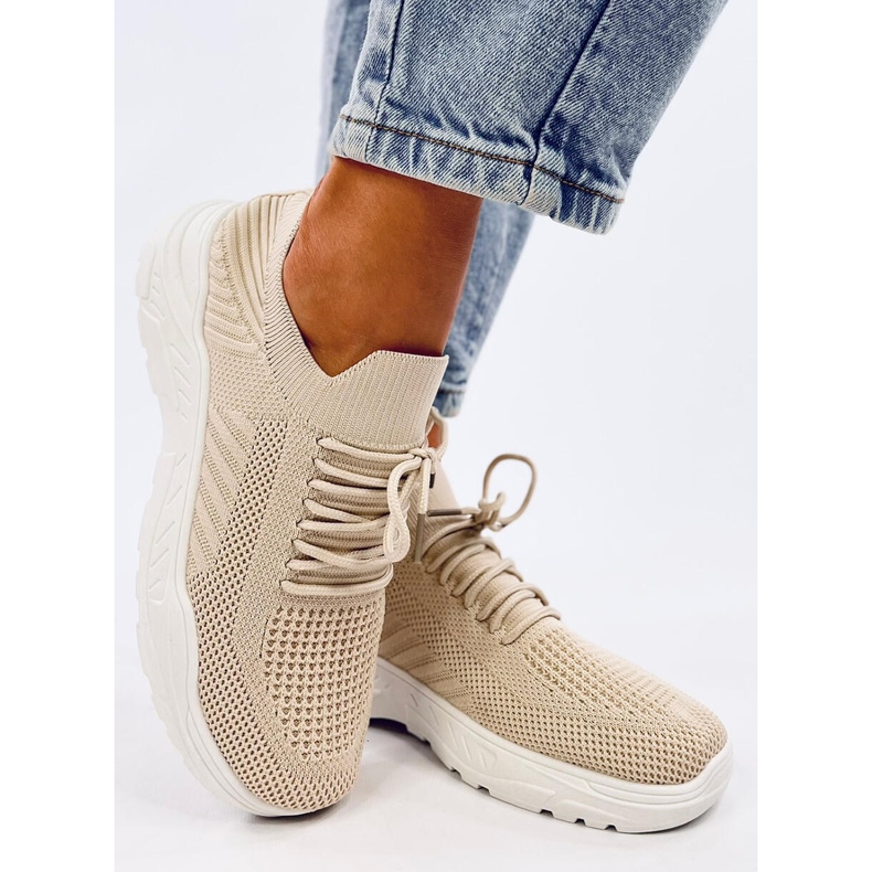 Scarpe sportive a calzino Jaussa Beige 2