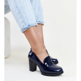 Décolleté in vernice blu navy con tacco alto Licoletta 1