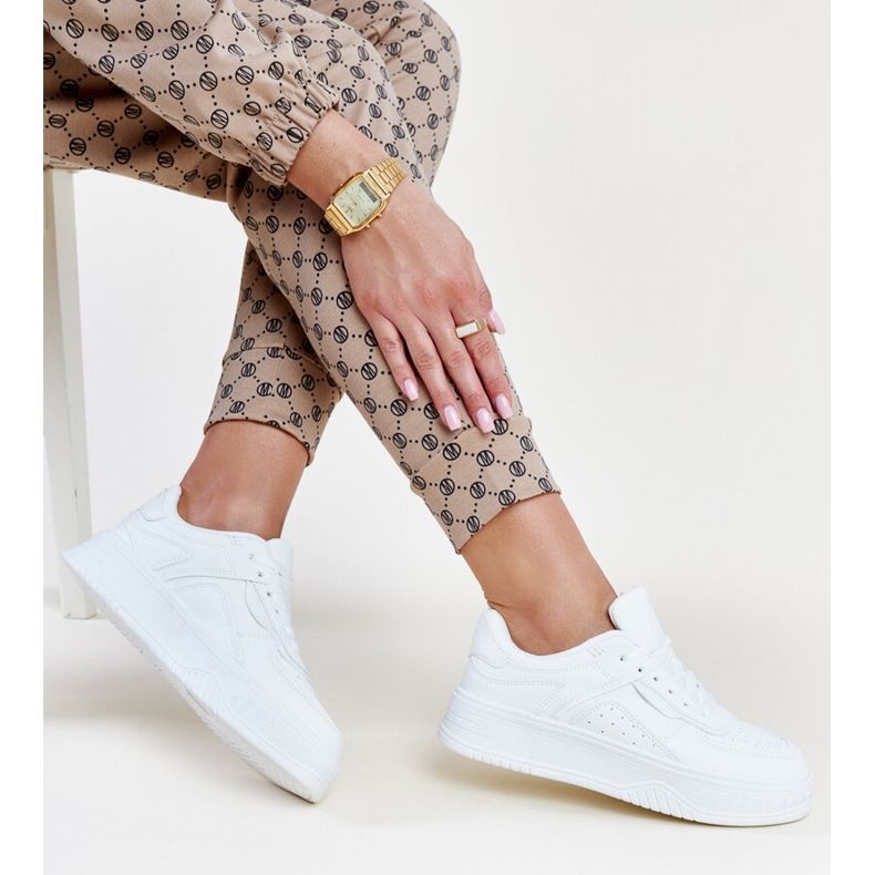 Sneakers bianche con suola Intis più spessa bianca 1