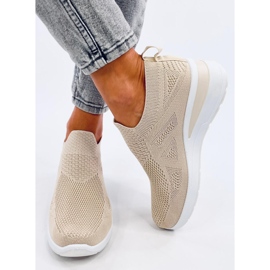 Bayol Sneaker con zeppa a calzino beige 1