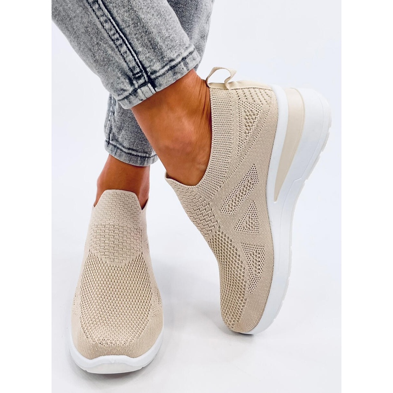 Bayol Sneaker con zeppa a calzino beige 1