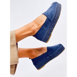 Espadrillas Poulain Blu con suola spessa 2
