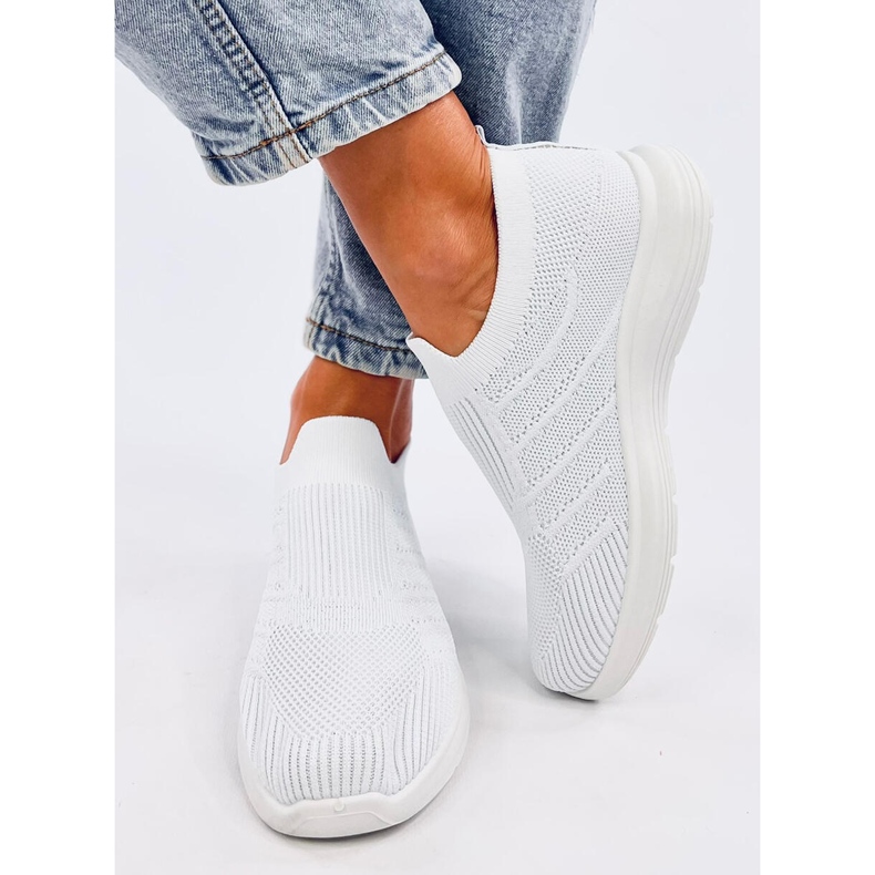 Groppi Scarpe a calzino slip-on bianche bianco 1