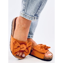 Ciabattine Kiara Camel in sughero marrone 2