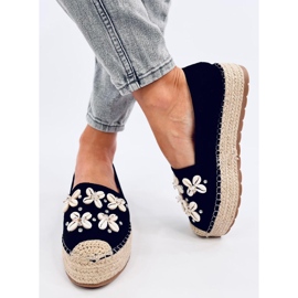 Elif Espadrillas nere con conchiglia nero 2
