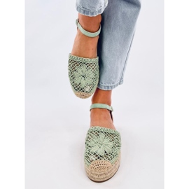 Premat Sandali espadrillas traforati di colore verde 1