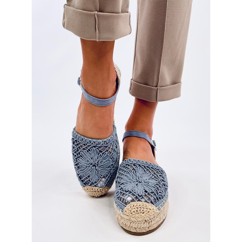 Premat Sandali espadrillas traforati di colore Blu Denim 1
