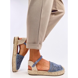 Premat Sandali espadrillas traforati di colore Blu Denim 2
