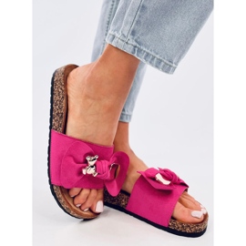 Loups Pantofole in sughero fucsia con orsetto rosa 2
