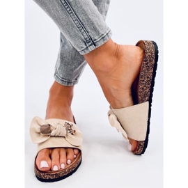 Loups Pantofole in sughero beige con orsetto 2