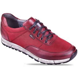 Kampol Scarpe casual da uomo in pelle 31/34 marrone rosso 6