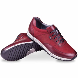 Kampol Scarpe casual da uomo in pelle 31/34 marrone rosso 4