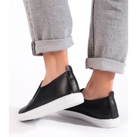 Sneakers slip-on traforate, nere nero 2