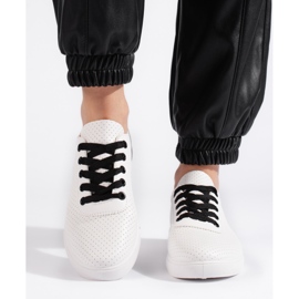 Sneakers da donna traforate bianche e nere bianco 1