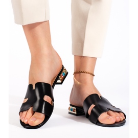 Ciabatte piatte da donna nere nero 1