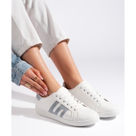 Sneakers bianche e blu da donna bianco 2