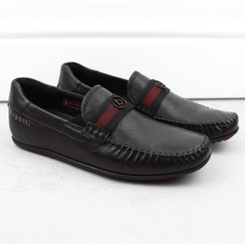 Scarpe da uomo comode in pelle, mocassini neri, Bugatti NN153216 nero 1