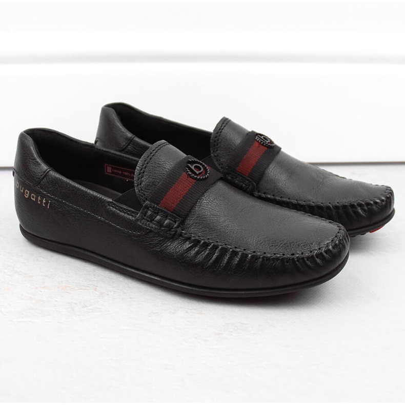 Scarpe da uomo comode in pelle, mocassini neri, Bugatti NN153216 nero 1