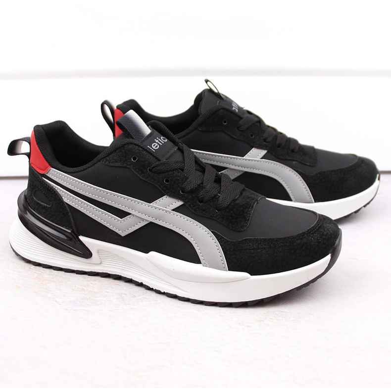 Scarpe stringate sportive nere da uomo Atletico 23721 nero 1