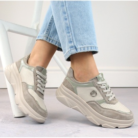 Scarpe sportive da donna in pelle beige Filippo DP6108/24 BE 1