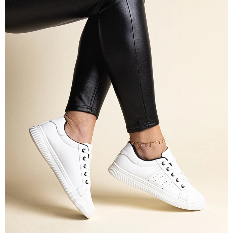 Sneakers bianche in ecopelle di Cathleen bianco 1