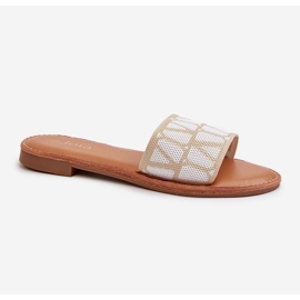 Infradito con tacco piatto da donna Beige Traivea 1