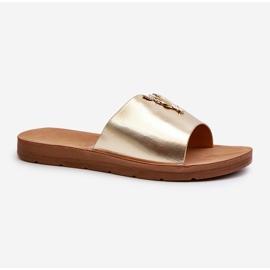 Infradito da Donna Su Suola Flat Con Decorazione In Eco Pelle, Makia Oro d'oro 1