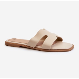 Infradito piatte da donna con ritagli Beige Fiviama 1