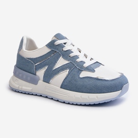 Sneakers Denim da Donna Realizzate in Eco Pelle, Kaimans Blu 1
