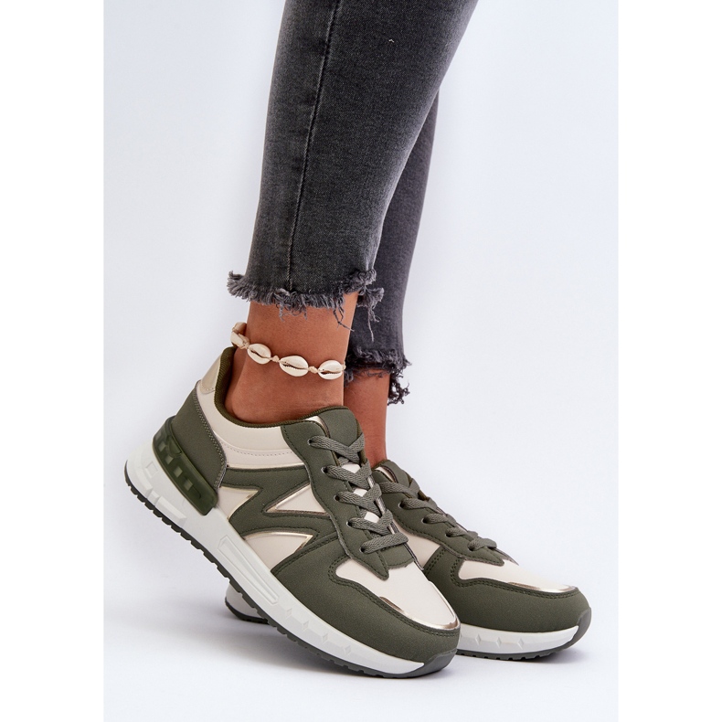 Sneakers da Donna in Eco Pelle, Kaimans Verde 2