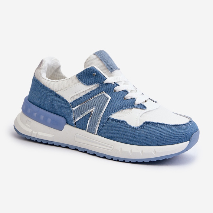 Sneakers Denim da Donna Realizzate in Eco Pelle, Colore Blu Vinelli 1